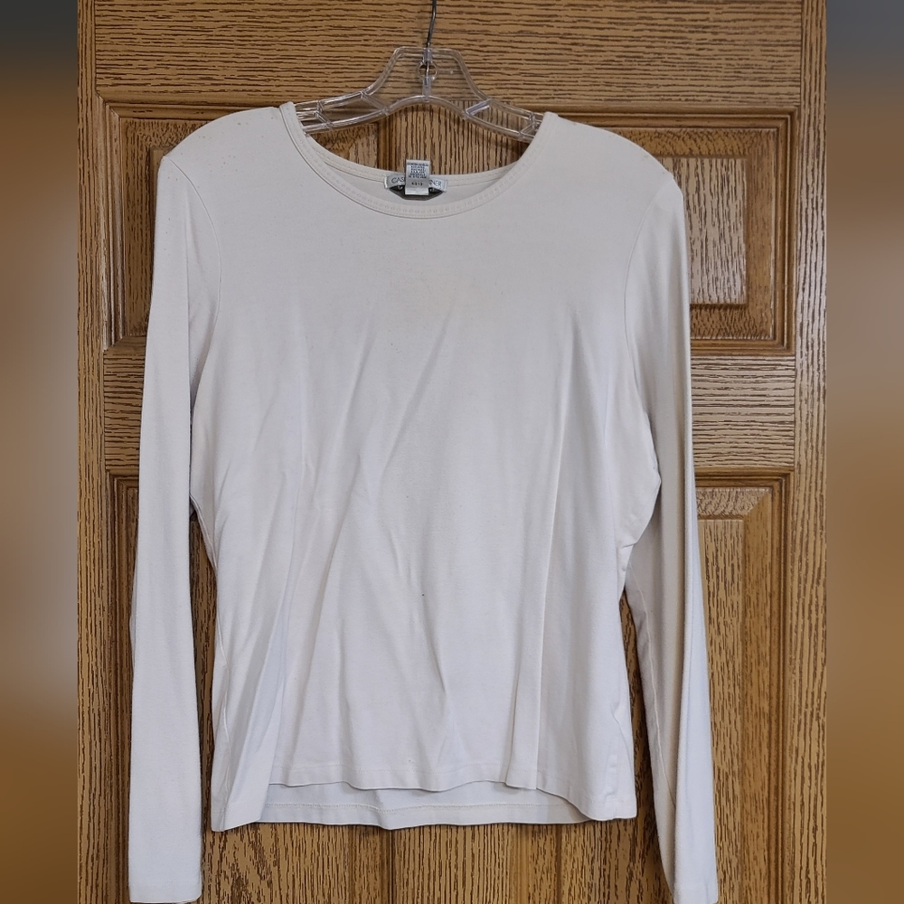 Casual Corner Cream Long Sleeve Top